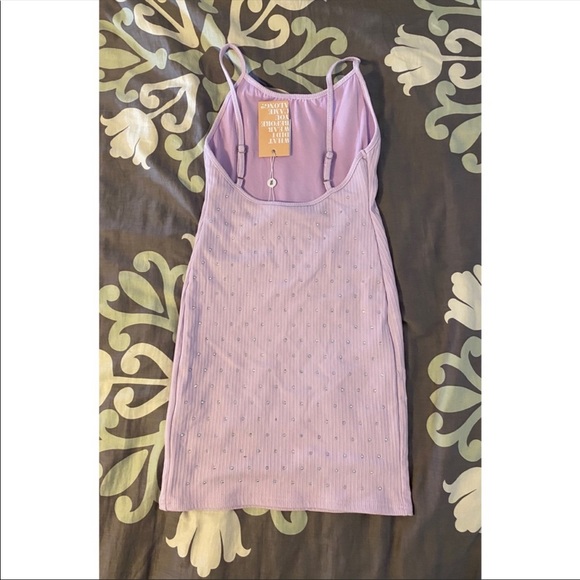 Tiger Mist Rhinestone Diamond Ribbed Bodycon Dress - Picture 6 of 7